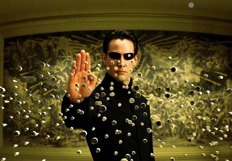 The Matrix Ressurrected, ressurrected, matrix, bullets, man, HD wallpaper