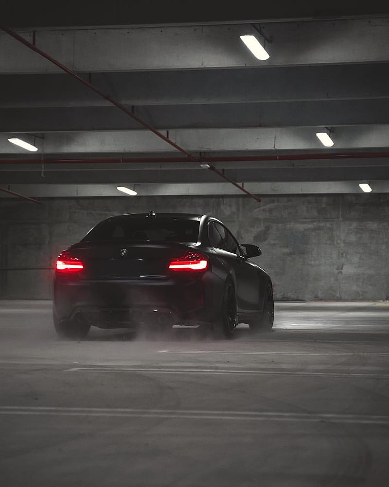 BMW M2, f87, coupe, car, vehicle, m power, rear view, tuning, black, HD phone wallpaper