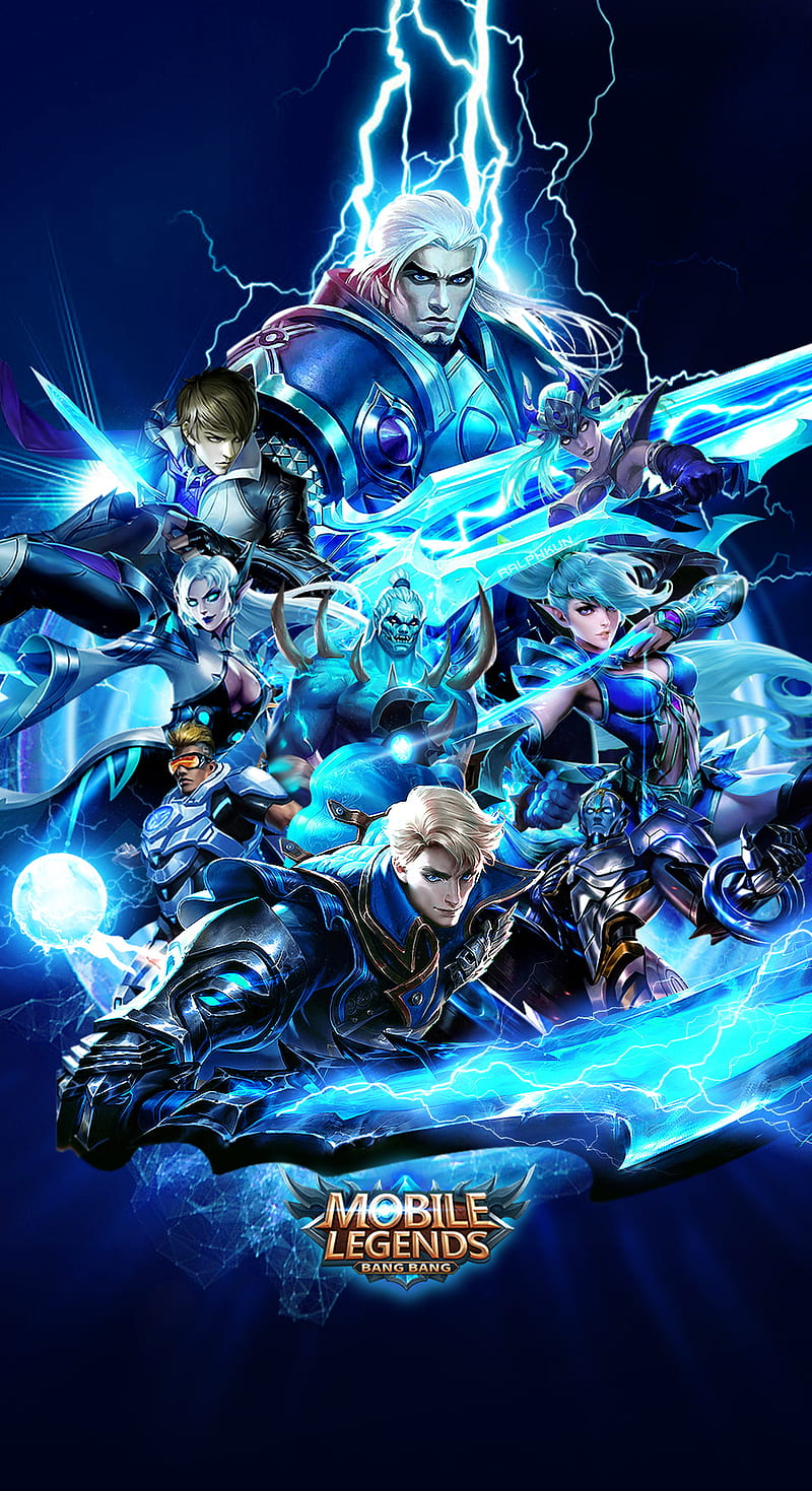 Blue Mobile Legends, alucard, bruno, gusion, mobile legends, tigreal, HD phone wallpaper