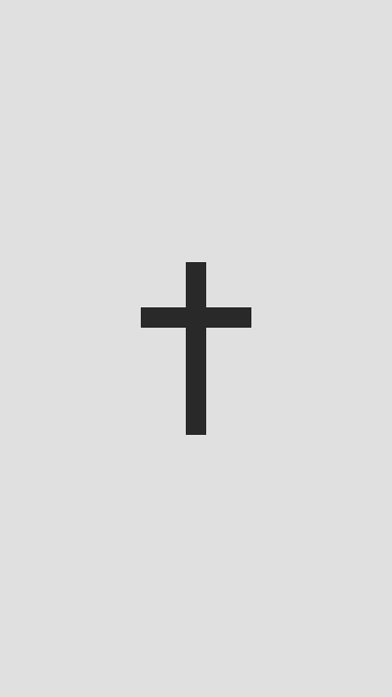 Minimal Christ Cross, Alphabet, christian, god, jesus, jesus christ, religion, religious, HD phone wallpaper