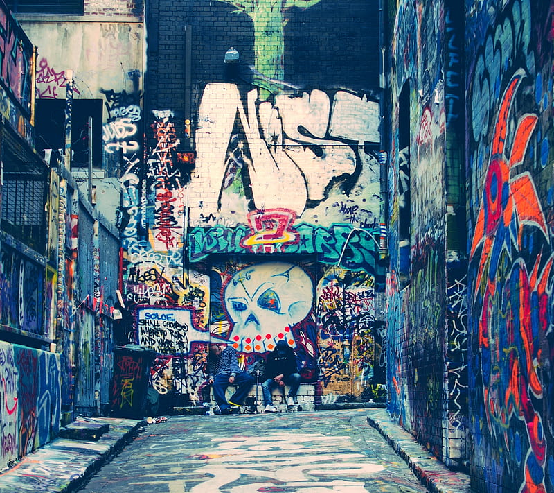Graffiti, awesome, cool, nice, ok, party, road, street, HD wallpaper