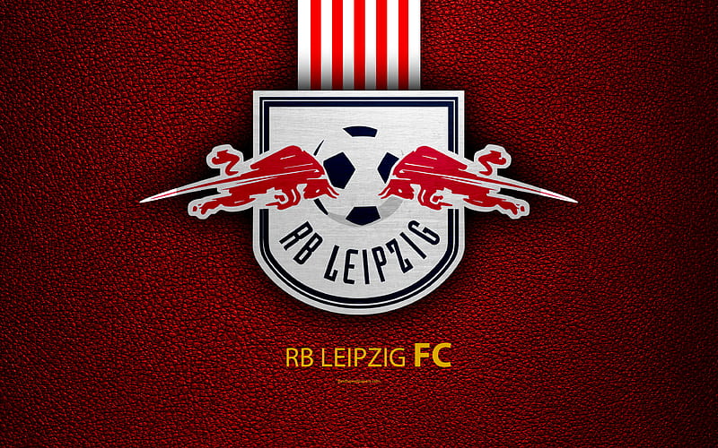 RB Leipzig FC German football club, Bundesliga, leather texture, emblem, logo, Leipzig, Germany, German Football Championships, HD wallpaper