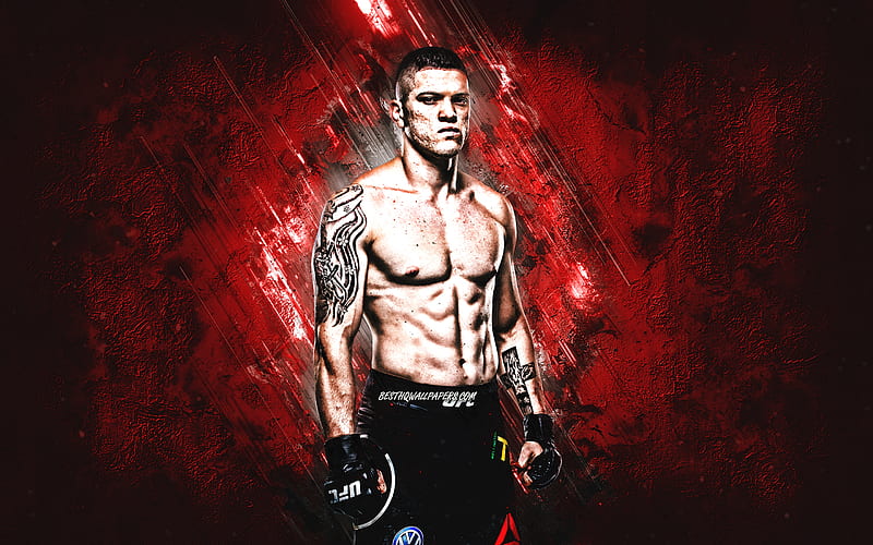Wellington Turman, MMA, Brazilian fighter, portrait, red stone background, HD wallpaper