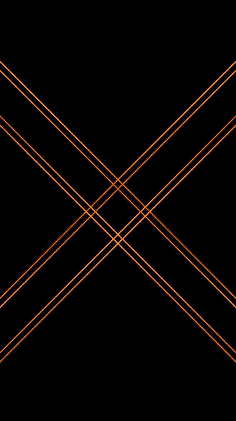 Abstract double lines, Minimal, abstract, black, desenho, double lines, flat, modern, orange, simple, HD phone wallpaper