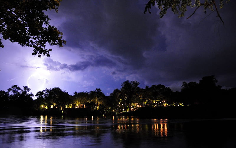 Thunderstorm on the River Kwai, thunderstorm, river, kwai, HD wallpaper
