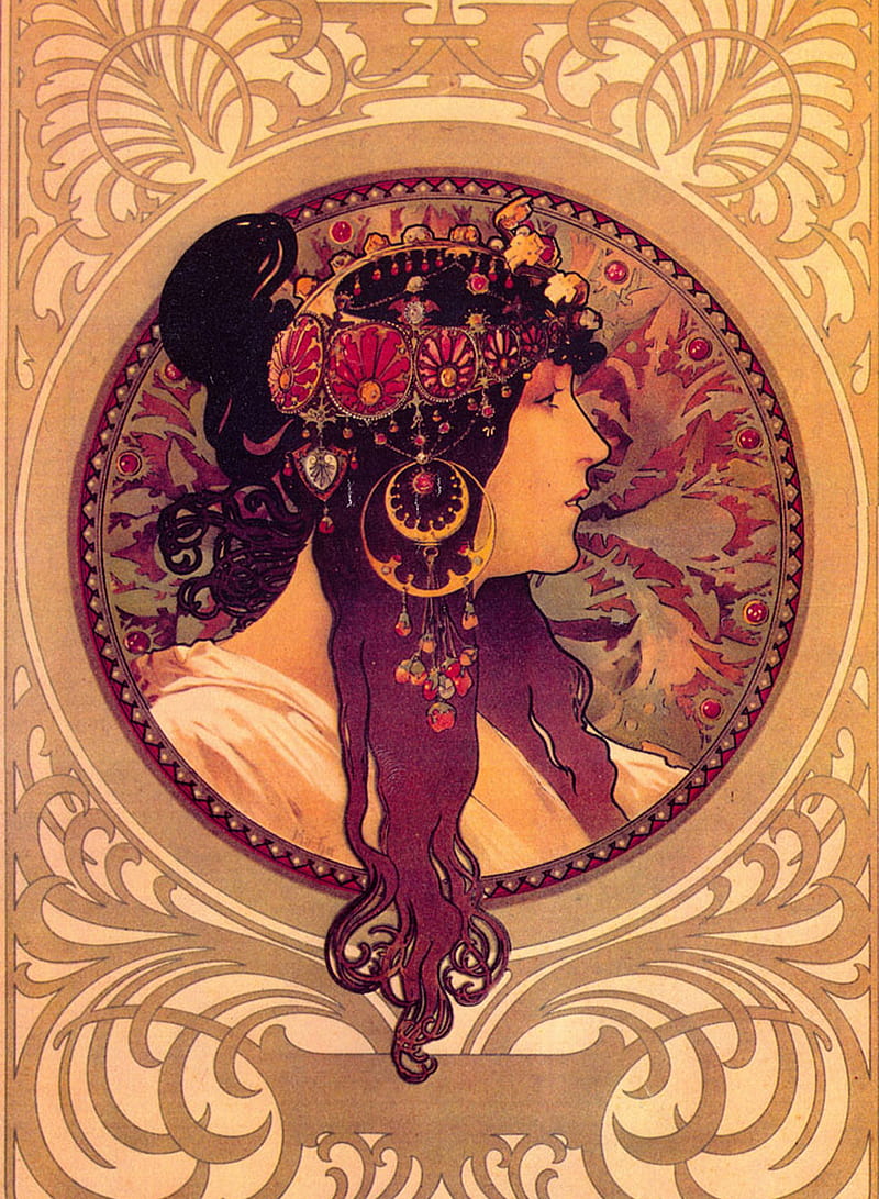 Donna Orechini Alphonse Mucha Art Art Nouveau Fine Art Italian Mucha Woman Hd Mobile Wallpaper Peakpx