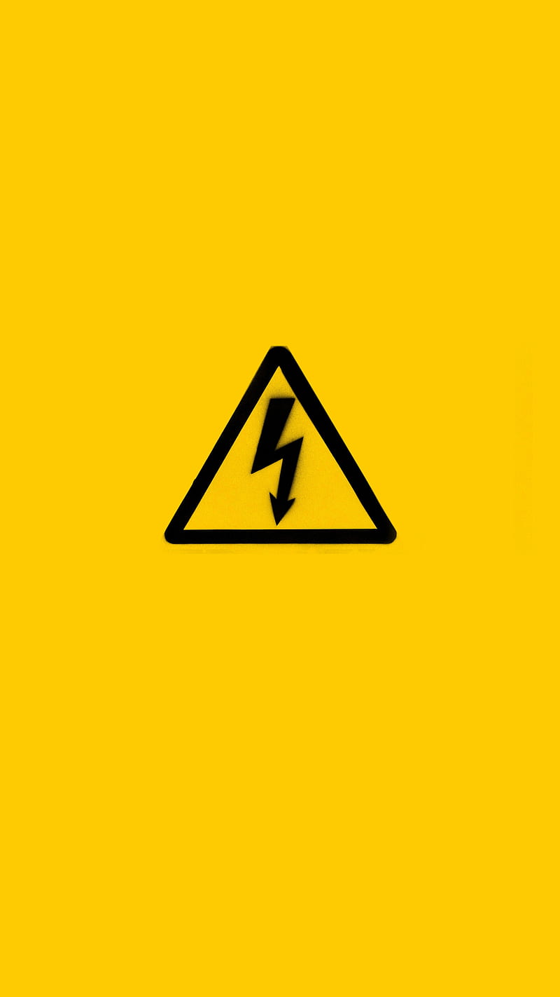 High Voltage, 929, caution, cool, minimalist, new, simple, yellow, HD phone wallpaper