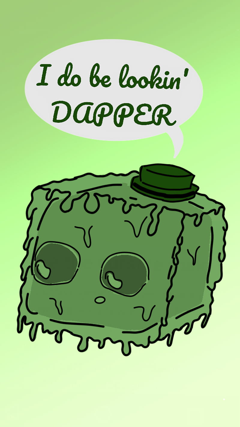 Dapper Slime, drawing, games, minecraft, minecraft drawing, minecraft slime, video games, HD phone wallpaper