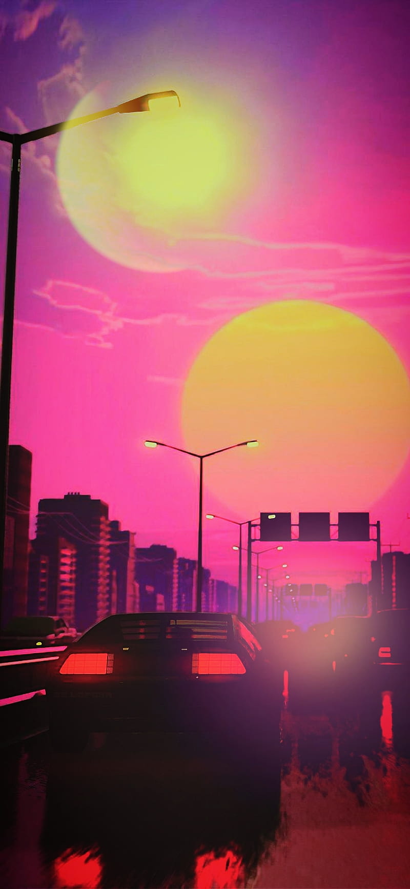 Future, atom, city, dreams, pink, HD phone wallpaper