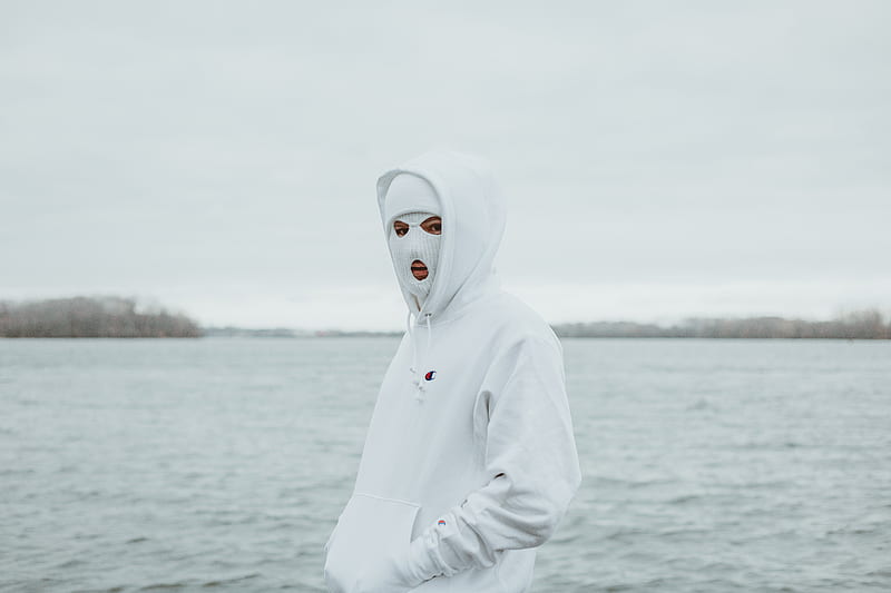 mask, balaclava, hood, white, HD wallpaper