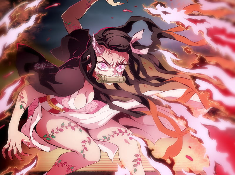 Nezuko Kamado Angry Art, HD wallpaper