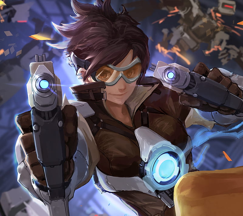 video game characters, Overwatch, Tracer (Overwatch), drawing, fan art,  overwatch tracer wallpaper