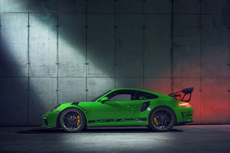 2018 Porsche 911 GT3 RS Side View, porsche-911-gt3-r, porsche-911, porsche, carros, 2018-cars, behance, HD wallpaper