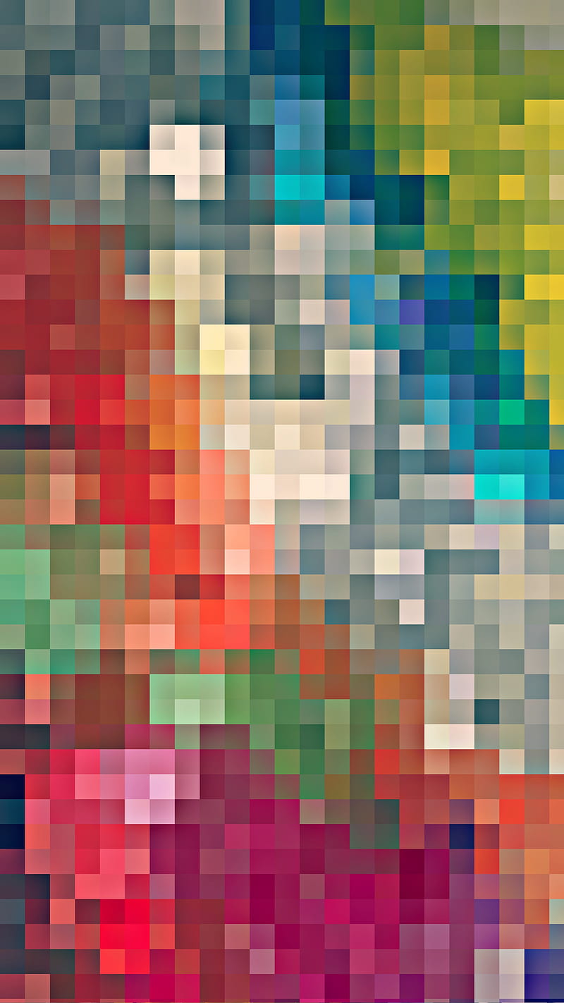 Pixel, mosaic, cubes, retro, newyear19, HD phone wallpaper