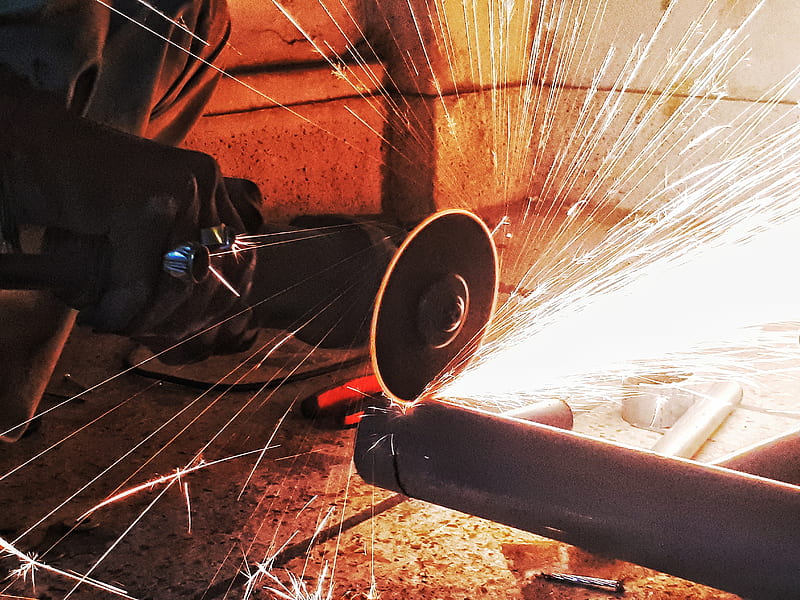 person grinding pipe steel wool graphy, HD wallpaper