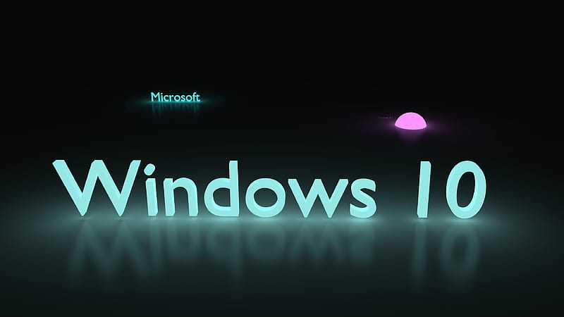 Windows 10 3d logo, creative, neon, Microsoft, HD wallpaper