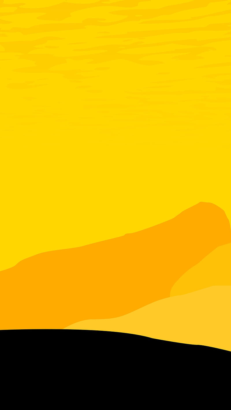 Yellow Flat Mounds, abstract, bright, dark, desenho, landscape, sky, HD phone wallpaper