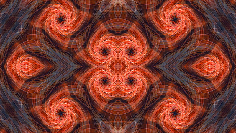 Guillochis Spiral Orange Abstract, HD wallpaper