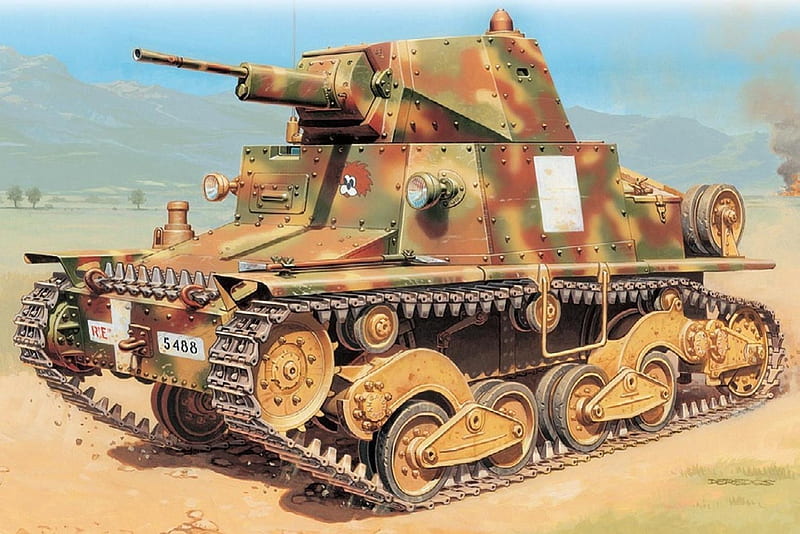 SAMOVENTE, tank, italian, ww2, HD wallpaper
