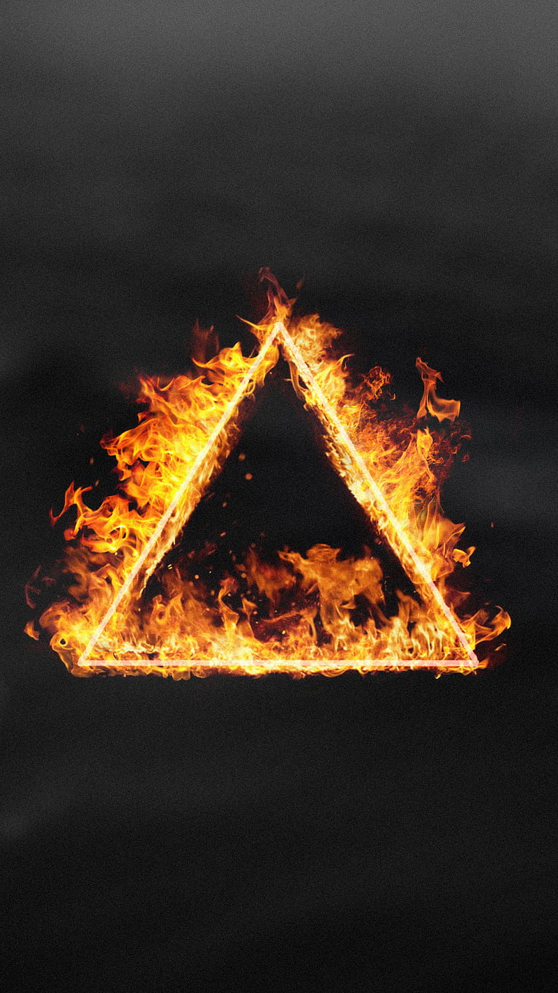triangle fire, AMAZING, abstract, dark, forest, geometry, smoke, wood, HD phone wallpaper