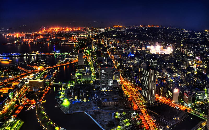 Cities, Night, Light, Japan, Cityscape, Tokyo, Yokohama, , Shibuya, HD wallpaper