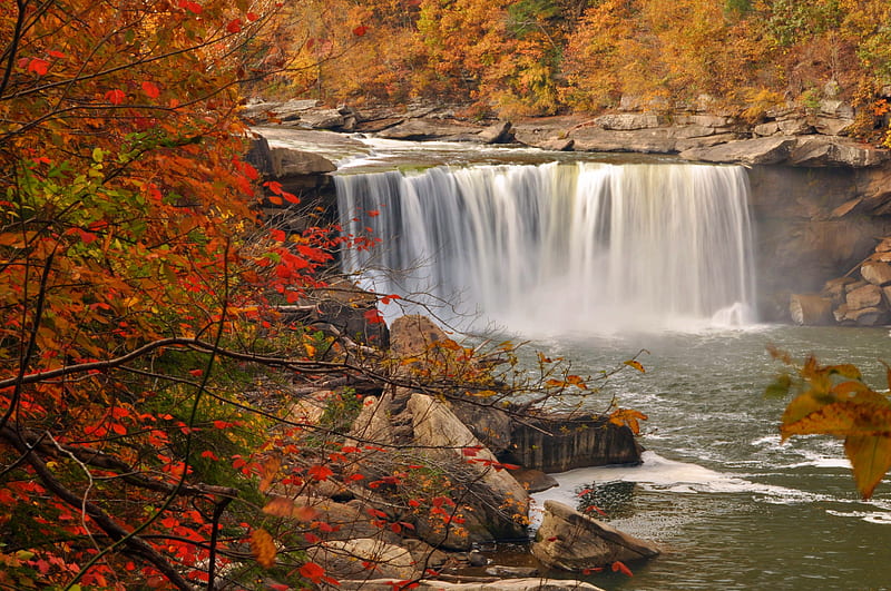 Kentucky Cumberland Falls, Cumberland, Waterfalls, Kentucky, Nature, HD wallpaper