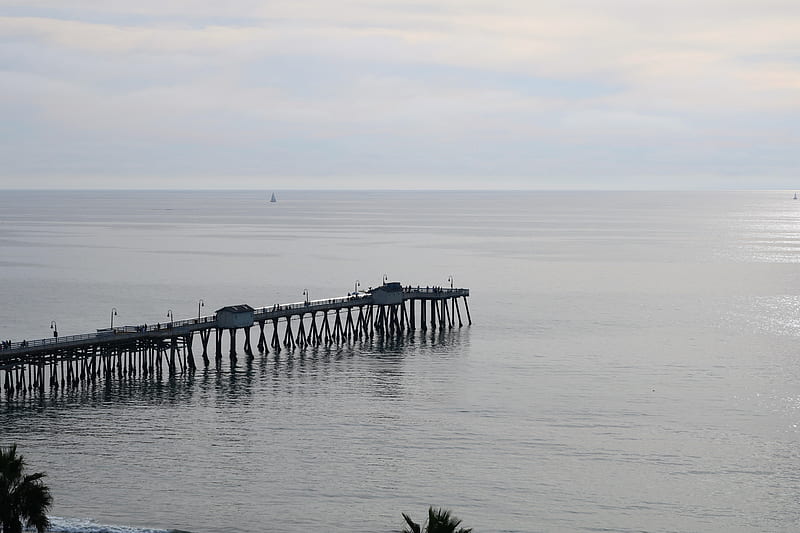 brown wooden dock on sea during daytime, HD wallpaper