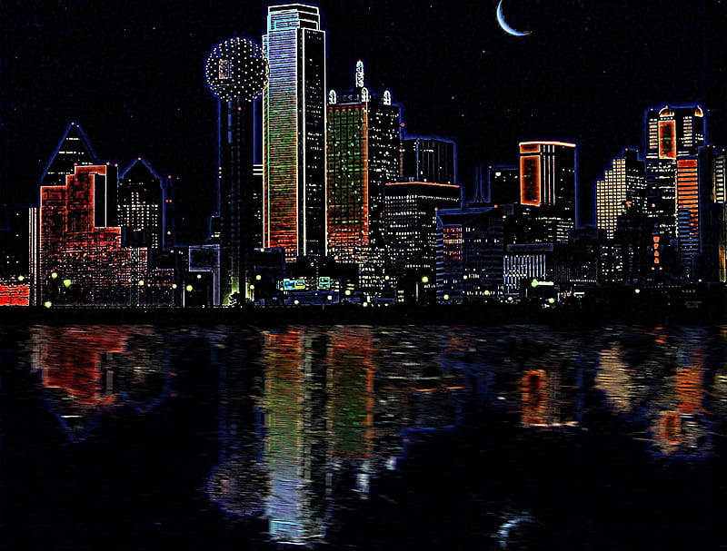 Dallas Skyline iPhone, HD wallpaper