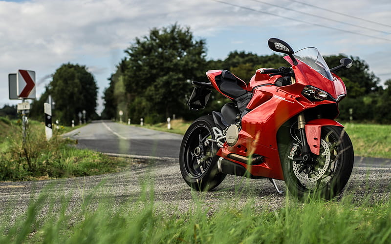 Ducati 1299 Panigale, 2018, red sport bike, exterior, front view, new red 1299 Panigale, italian sport motorcycles, Ducati, HD wallpaper