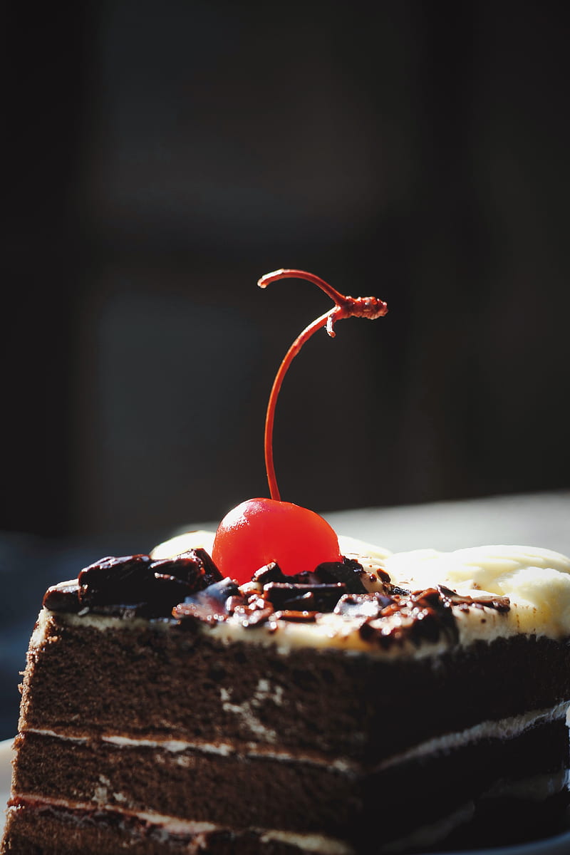 cake, cherry, cakes, cream, dessert, HD phone wallpaper
