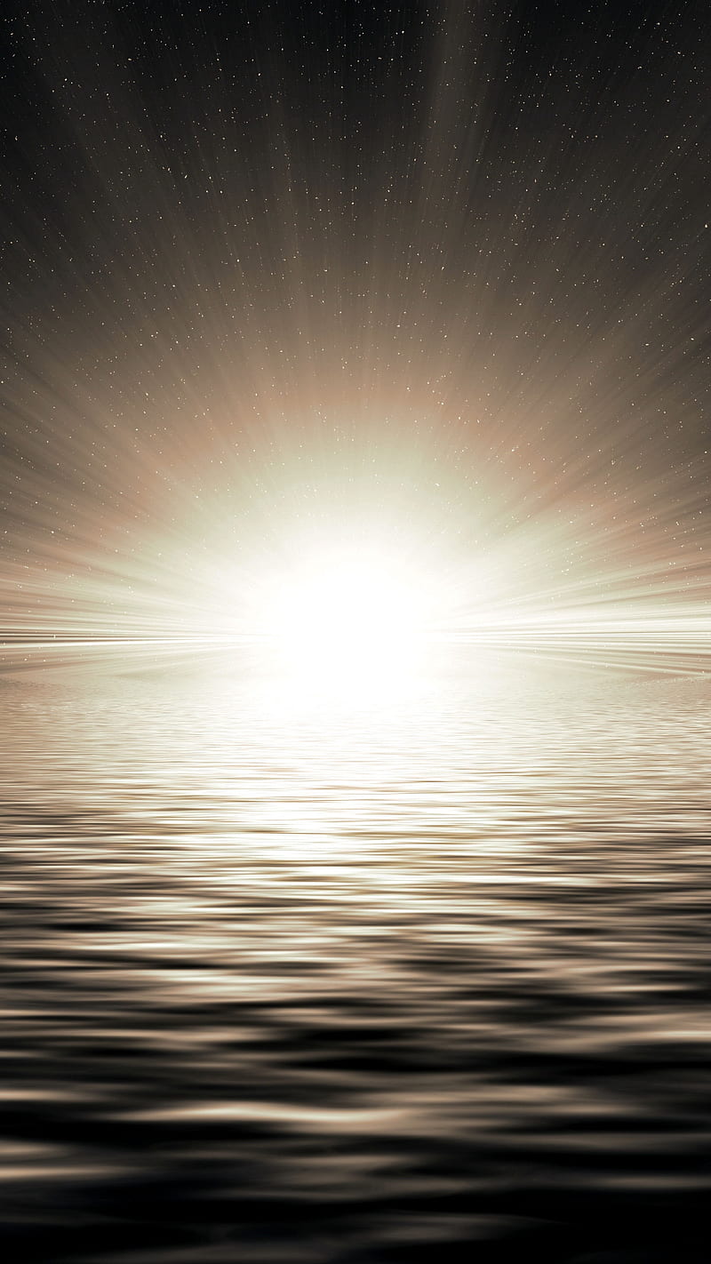 Horizon Sunlight , ripples, radiance, bright, HD phone wallpaper