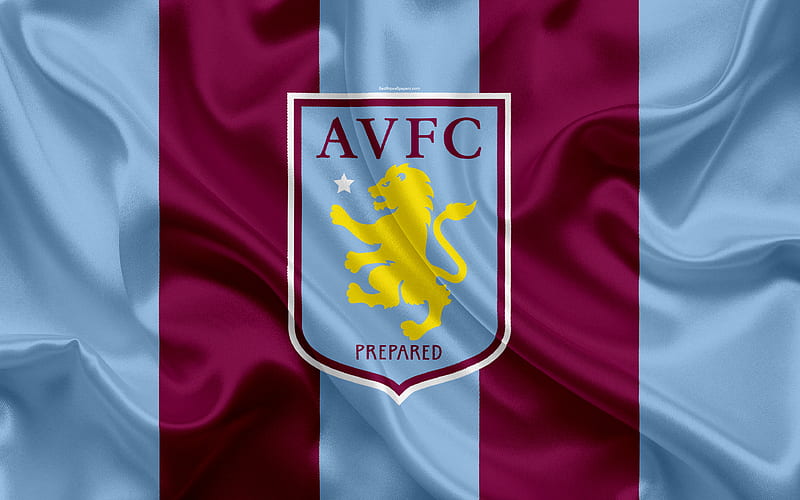 Aston Villa FC, silk flag, emblem, logo Witton, Birmingham, UK, English football club, Football League Championship, Second League, football, HD wallpaper