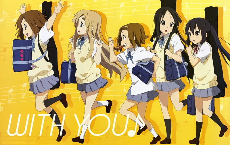 With You!, K-ON, Tsumugi, Azusa, Mio, Anime, Friends, Anime Girls, Yui, Mugi, Ritsu, Anime Rockers, HD wallpaper