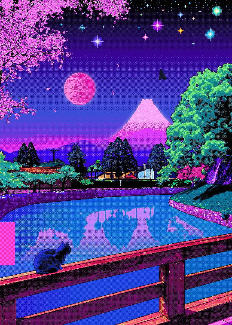 Download Purple Cute Stars Pixel Art Wallpaper  Wallpaperscom