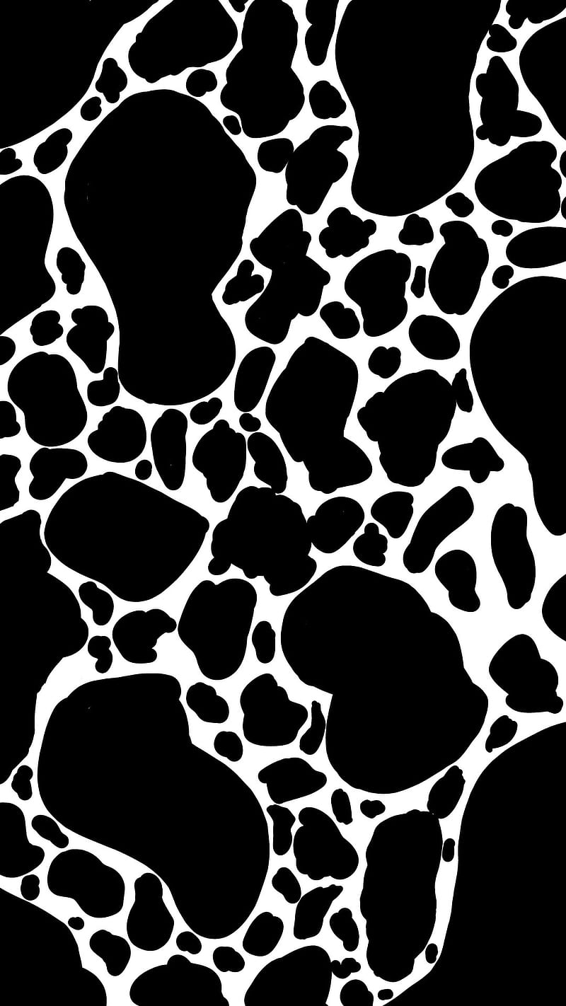 cow print, aesthetic, cool, black, HD phone wallpaper
