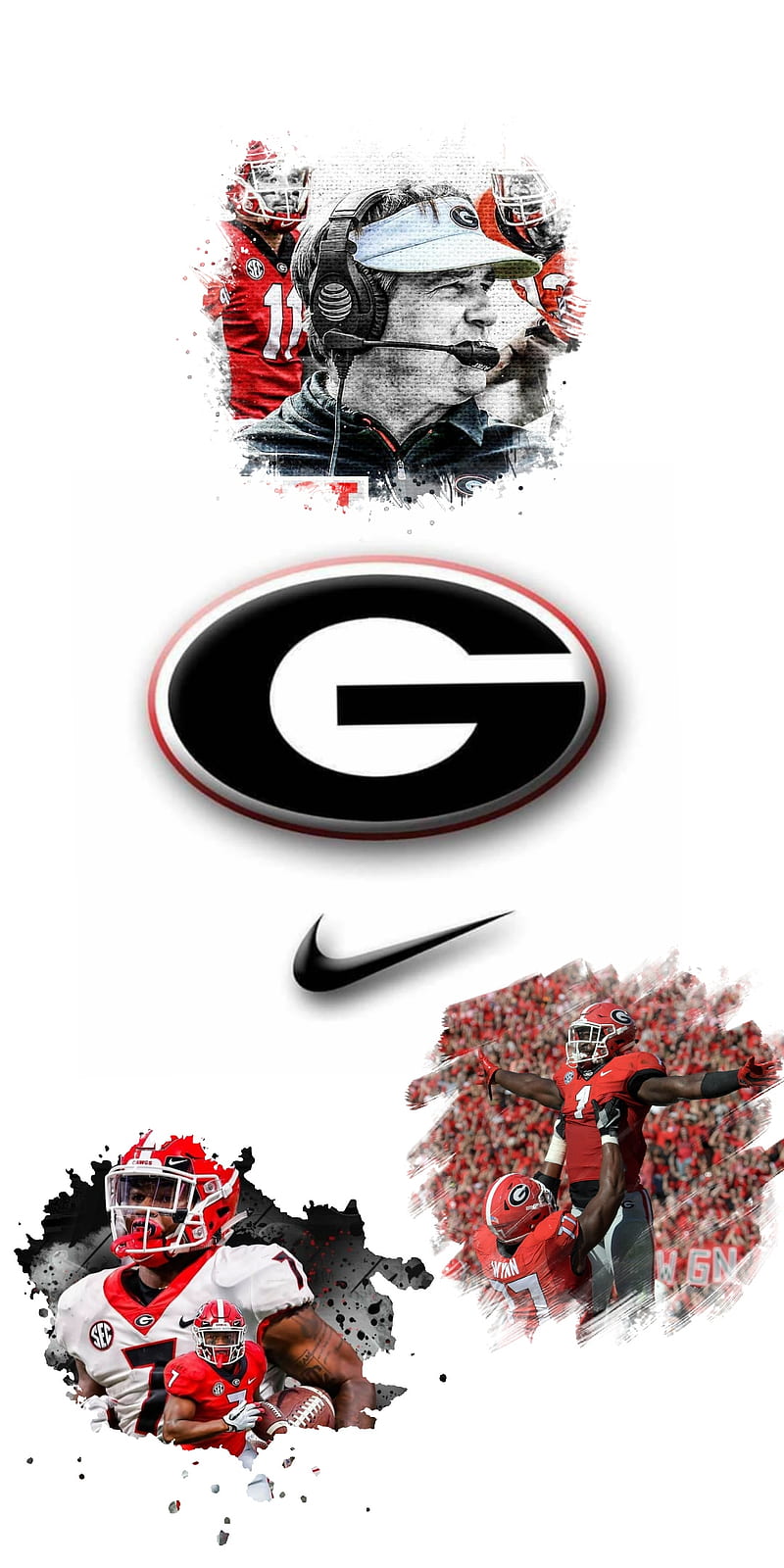 Georgia bulldogs, football, logos, HD phone wallpaper
