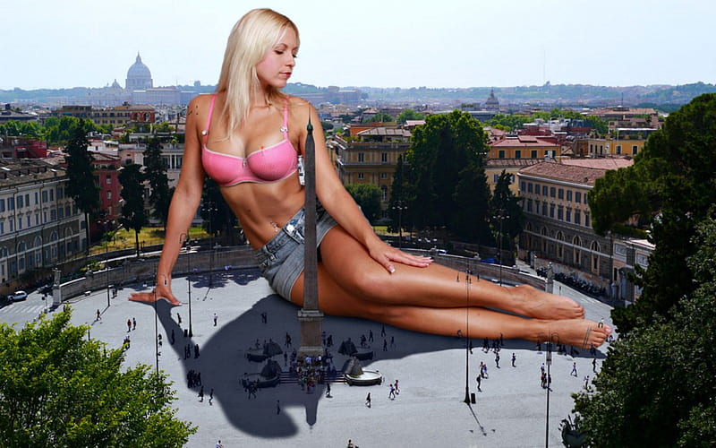Giantess Jenni Gregg in Rome, Blonde, Abstract, Model, Giantess, Rome, HD wallpaper