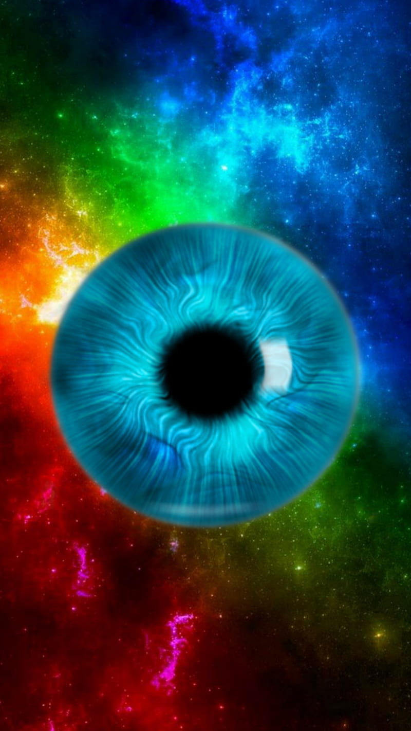 Blue Eye In Galaxy , universe, logo, horoscope, rainbow, symbol, space, HD phone wallpaper