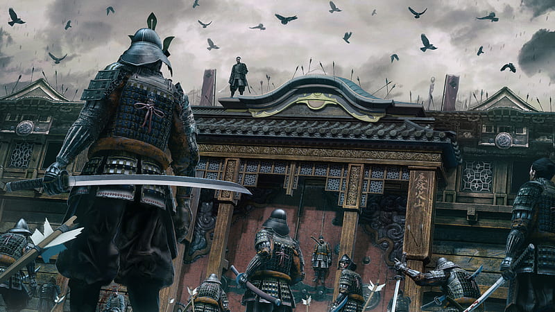 Fantasy, Samurai, Arrow, Battle, Bird, japan, Katana, Sword, Warrior, HD wallpaper