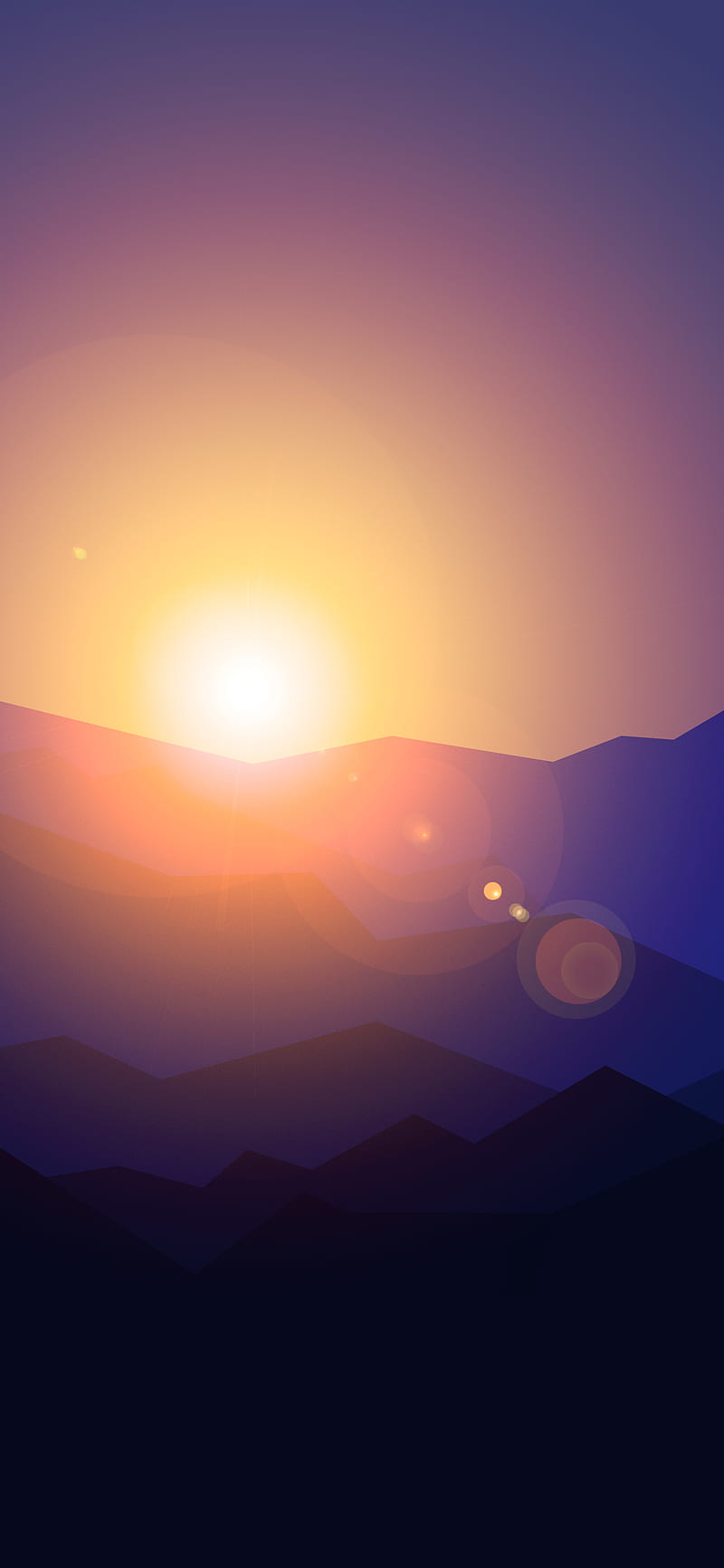 Minimalist Sunset, android, colorful, horizon, iphone, minimalist, mountains, samsung, simple, sun, sunset, HD phone wallpaper