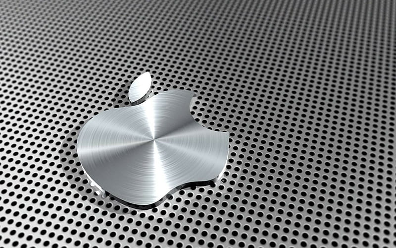 Apple logo, 3d, logo, metal Apple logo, HD wallpaper