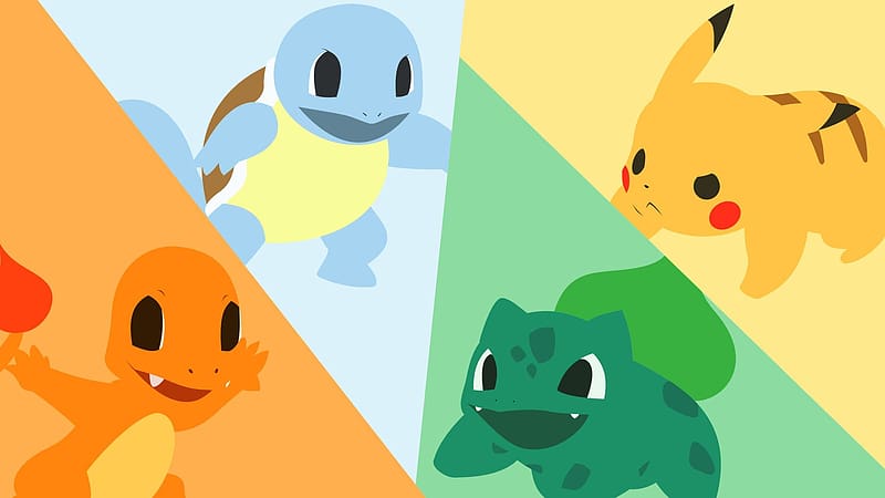 Pokémon, Pikachu, Video Game, Bulbasaur (Pokémon), Charmander (Pokémon), Squirtle (Pokémon), Starter Pokemon, HD wallpaper
