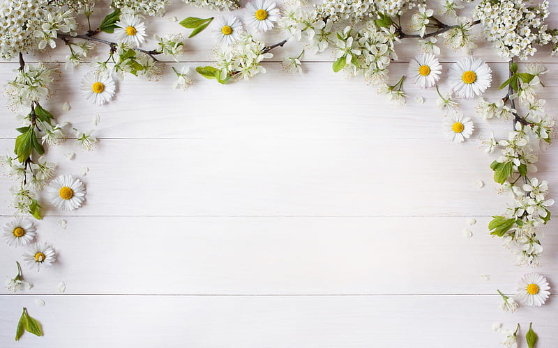 White Lacquered Wooden Frame with LED Flower
