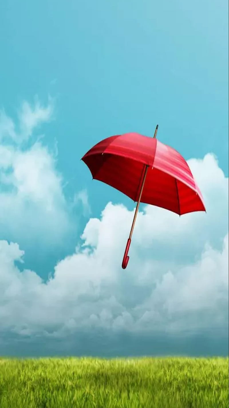 Umbrella, red, HD phone wallpaper