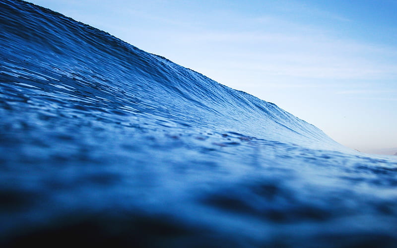 a huge wave, blue sky, ocean, water, wave, HD wallpaper