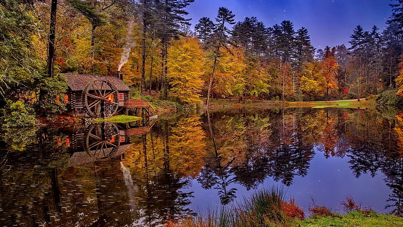 Mill In The Fall, forests, nature, mills, architecture, fall ...