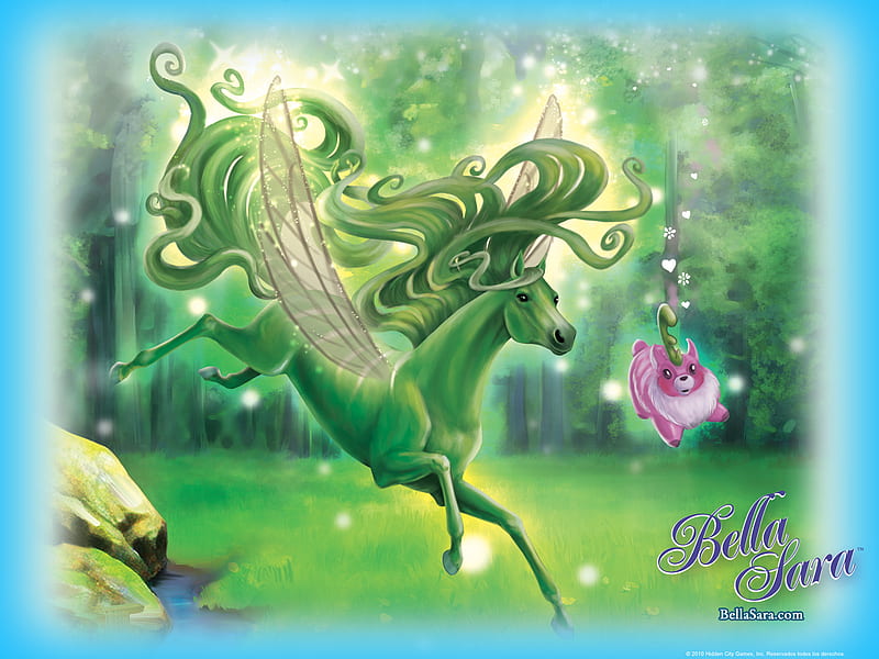 Bella Sara Moonfairies 1, fantasy, magic, animals, horses, HD wallpaper