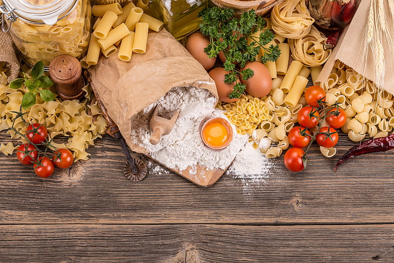 Food, Pasta, Still Life , Tomato , Flour, HD wallpaper