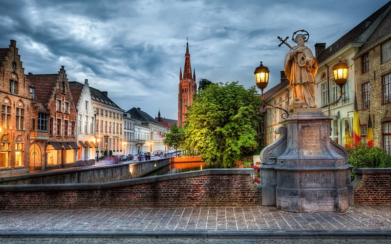 Bruges (Belgium), city, Bruges, Belgium, travel, HD wallpaper