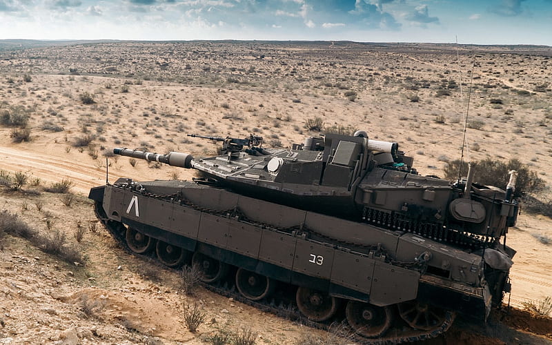 MERKAVA Мк4, Israeli main battle tank, army, Negev Desert, Middle East, Israel, HD wallpaper